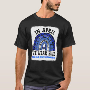Camiseta Em abril, Vestimos O Abuso De Crianças De Roto Azu