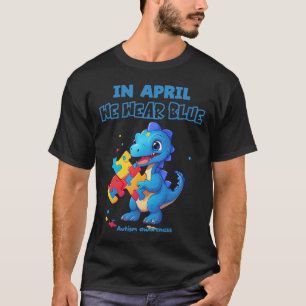 Camiseta Em abril, Vestimos o Blue Autismo Sensibilização M