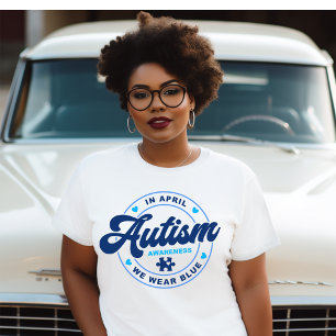 Camiseta Em abril Vestimos T-shirt Azul Autismo