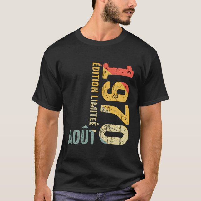 Camiseta Em Agosto De 1970 Ano 1970 1970 Desde 1970 1970 (Frente)