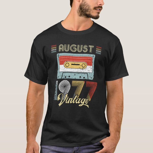 Camiseta Em agosto de 1977 cassete de banda magnética do (Frente)