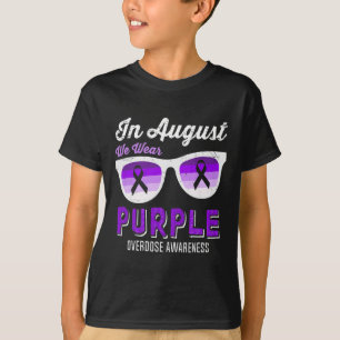 Camiseta Em agosto Vestimos Awarenes de Sobredosagem com Pu