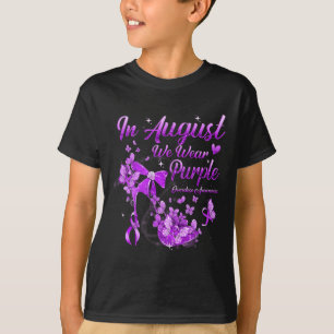 Camiseta Em agosto Vestimos Sobredosagem De Borboleta Roxa