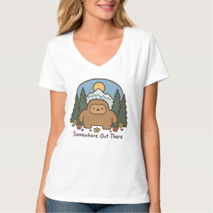 Camiseta Em algum lugar lá fora Kawaii Pé Grande Montanha