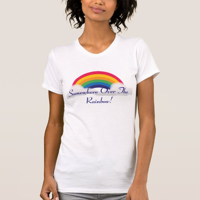 Camiseta Em algum lugar sobre a Arco-íris-Personalização (Frente)