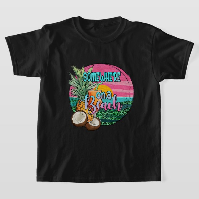 Camiseta Em Algum Lugar, Um Verão De Praia Engraçado De Aba (Postura )