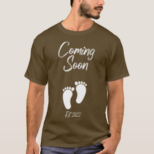 Camiseta Em Breve Anúncio de Gravidez Bebê Est