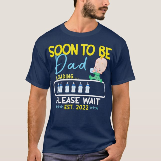 Camiseta Em Breve Para Ser Pai EST 2022 Carregando, Aguarde (Frente)