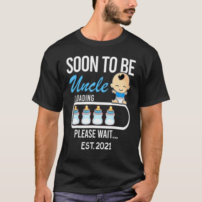 Camiseta Em Breve Para Ser Tio Carregando Por Favor Esperem (Frente)
