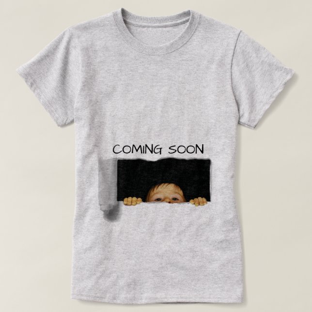 Camiseta Em Breve, personalização do bebê Peek-A-Boo (Frente do Design)