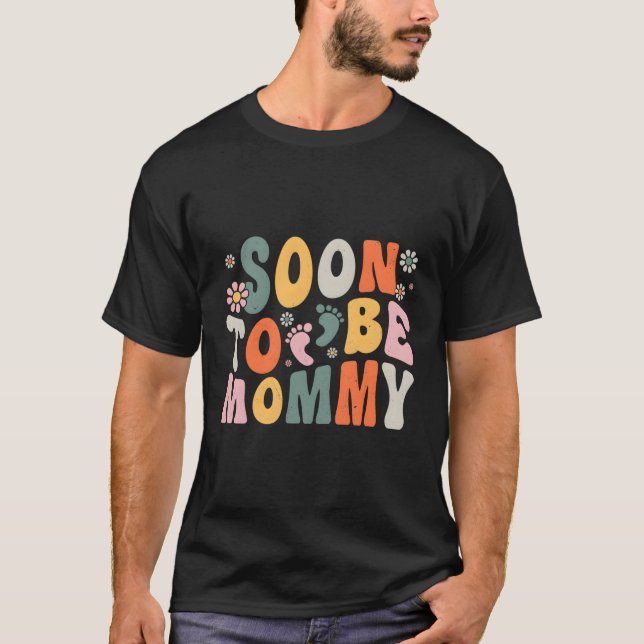 Camiseta Em Breve Ser A Gravidez Da Mamãe Anunciar Nova Mãe (Frente)