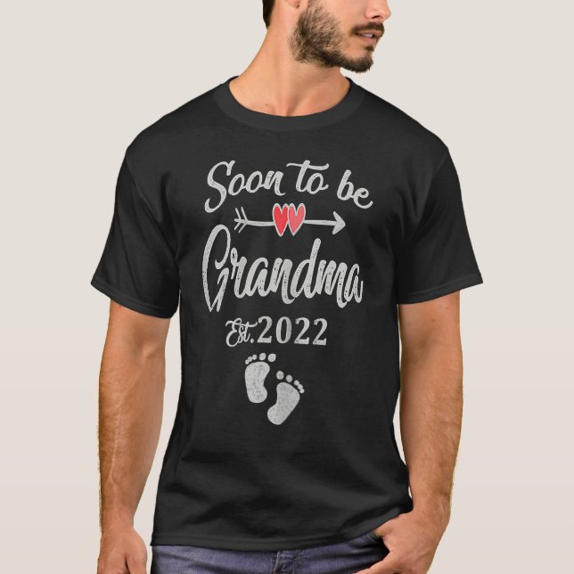 Camiseta Em Breve Ser Dia de as mães Da Avó 2022 Para Nova  (Frente)