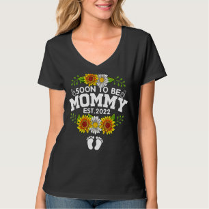 Camiseta Em Breve Ser Mamãe 2022 Dia de as mães Primeira Ve