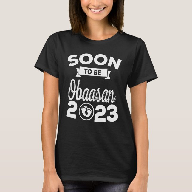 Camiseta Em Breve Ser Obaasan Est 2023 Nova Avó Mães Da (Frente)