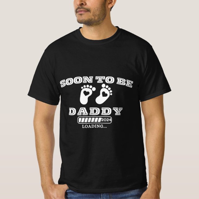 Camiseta Em Breve Ser Pai Est.2024 Gravidez Do Novo papai (Frente)