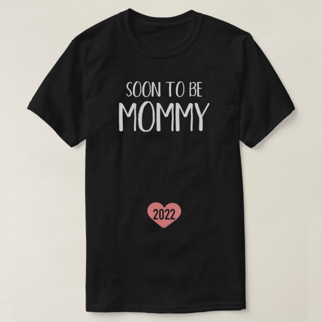 Camiseta Em breve será mamãe 2022 para nova mãe (Frente do Design)