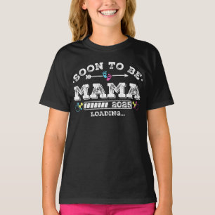 Camiseta Em breve será mamãe 2025 carregando garota