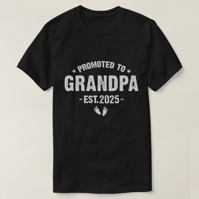 Camiseta Em breve será vovô 2025 Carregando Promovido ao Vo (Frente do Design)