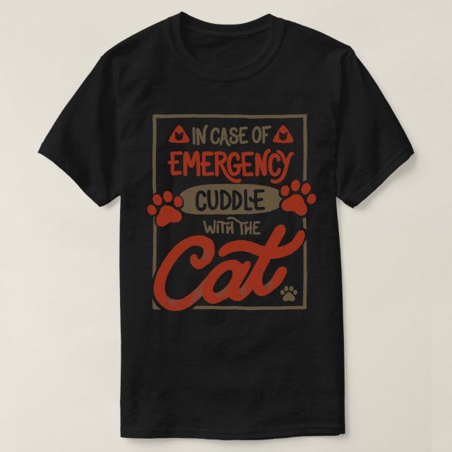 Camiseta Em Caso De Colagem De Emergência Com O Gato De Tob (Frente do Design)