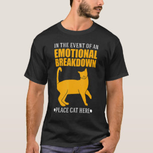 Camiseta Em Caso De Colapso Emocional Coloque O Gato Aqui