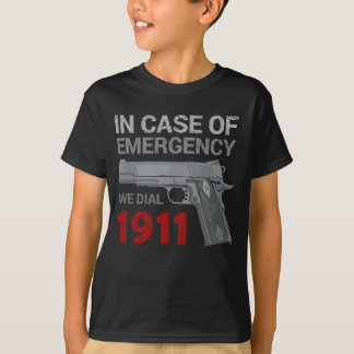 Camiseta Em caso de Discagem de Emergência 1911 Pro Gun seg