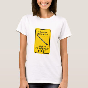 Camiseta Em Caso De Emergência Salve Meu Clarinet Primeiro