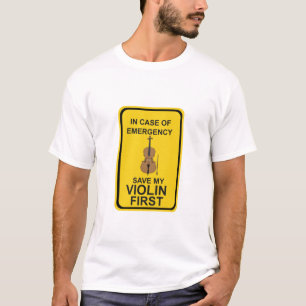 Camiseta Em caso de emergência, salve meu violino primeiro