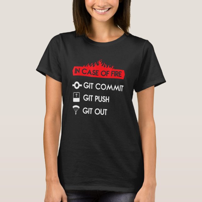 Camiseta Em Caso De Fogo De Programador De Computador (Frente)