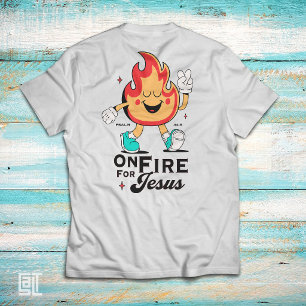 Camiseta Em Chamas Por Jesus Salmo 34:5 Personagem de Chama