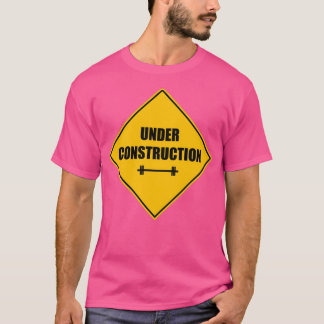 Camiseta Em construção, sinal barbell