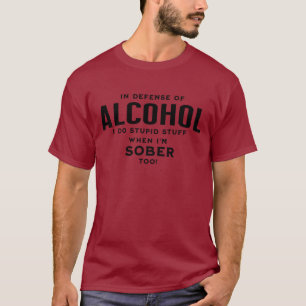 Camiseta "Em defesa do álcool..."