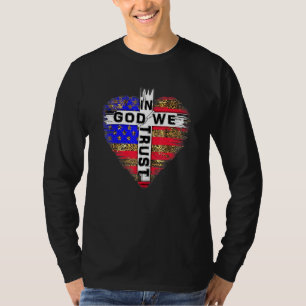 Camiseta Em Deus Confiamos 4 De Julho Bandeira Americana Pa