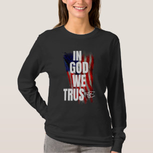 Camiseta em Deus confiamos não lei da bandeira da escola do