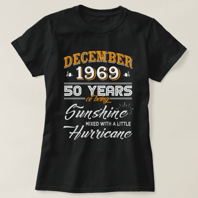 Camiseta Em dezembro de 1969 presentes do aniversário da (Frente do Design)