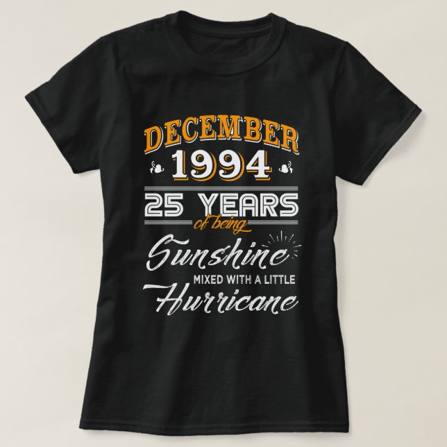 Camiseta Em dezembro de 1994 presentes do aniversário da (Frente do Design)