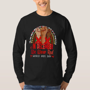 Camiseta Em Dezembro Usamos o Vermelho Dia Mundial de Luta 