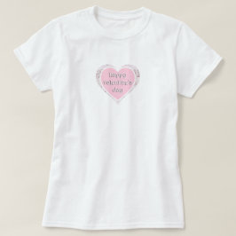 Camiseta Em Dia de os namorados rosa e lacre