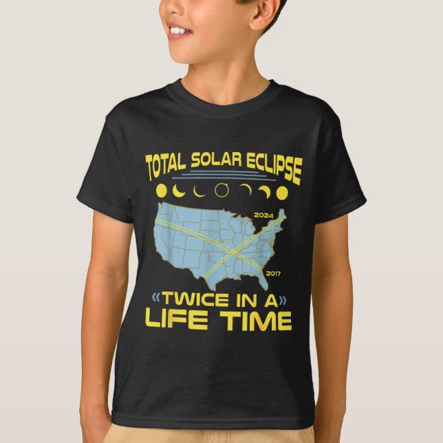 Camiseta Em Eclipse Solar Total Duas Vezes na Vida (Frente)