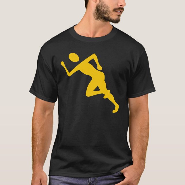 Camiseta Em execução - âmbar (Frente)