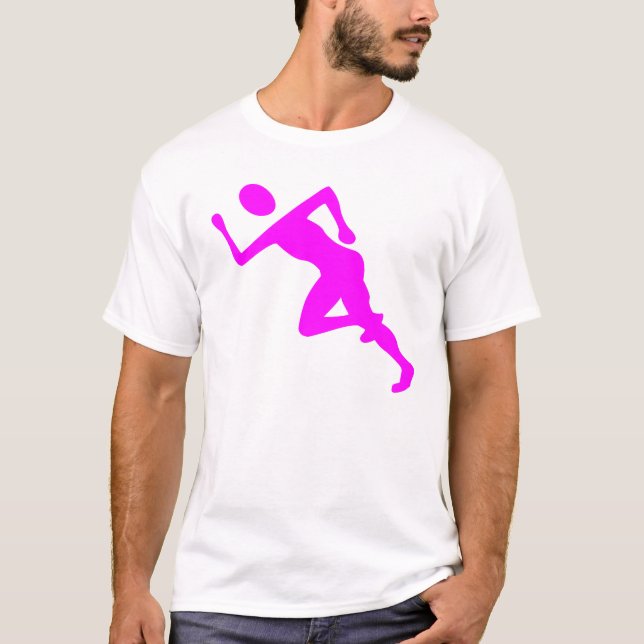 Camiseta Em execução - Magenta (Frente)