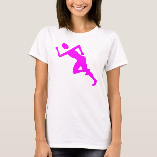Camiseta Em execução - Magenta (Frente)