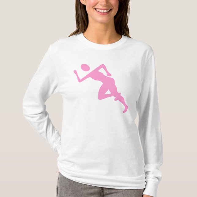 Camiseta Em Execução - Rosa (Frente)