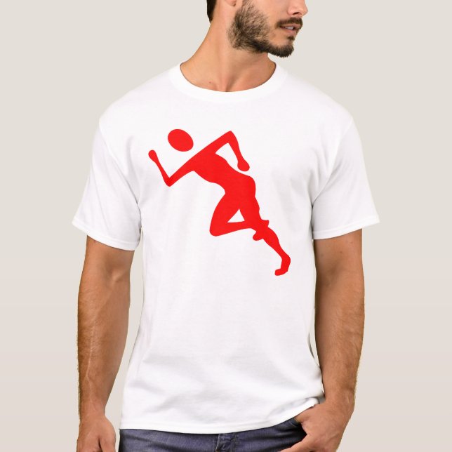 Camiseta Em execução - Vermelho (Frente)