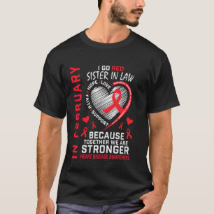 Camiseta Em Fevereiro Fico Vermelha Cunhada Doença Cardíaca