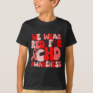 Camiseta Em Fevereiro Usamos Vermelho Conscientização Chd D