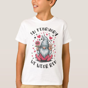 Camiseta Em Fevereiro Usamos Vermelho Conscientização sobre