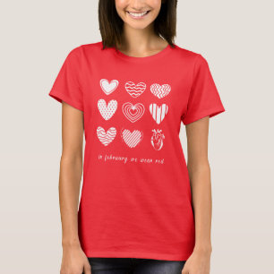 Camiseta Em fevereiro, vamos à consciência da doença cardía