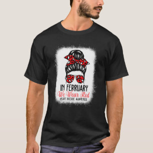 Camiseta Em fevereiro Vestimos Doença Cardíaca Vermelha