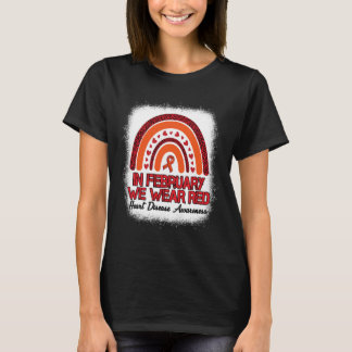 Camiseta Em fevereiro Vestimos Red Leopard Rainbow Bleached