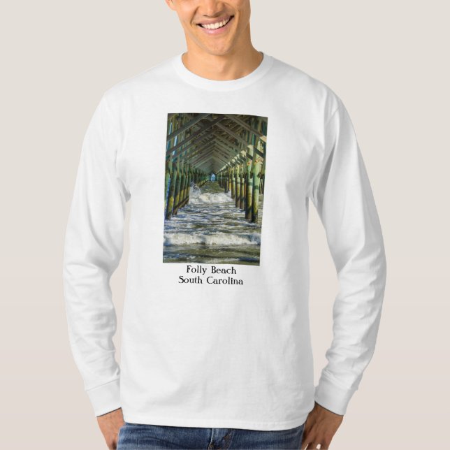 Camiseta Em Folly Beach Pier (Frente)